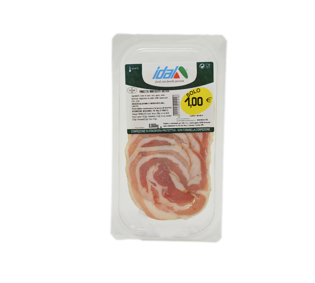 Pancetta Arrotolata Affettata 50g IDAL